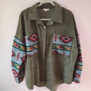 LA MIEL Olive Green Ribbed Top